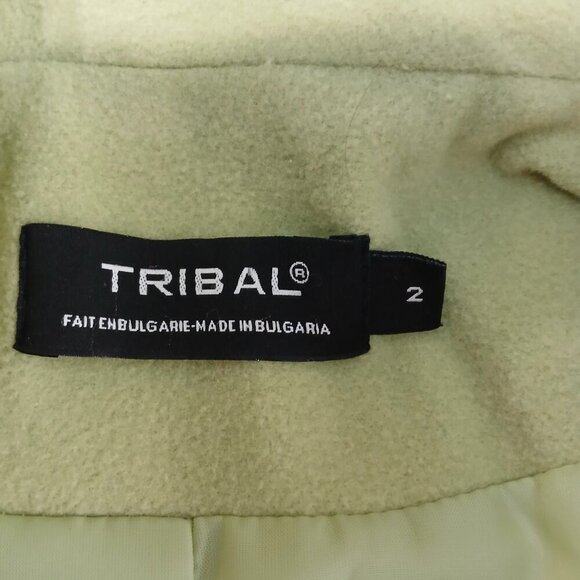 TRIBAL BRAND PISTACHIO GREEN WOOL\NYLON\CASHMERE BLEND COAT, SIZE 2,WOMENS - Picture 7 of 13